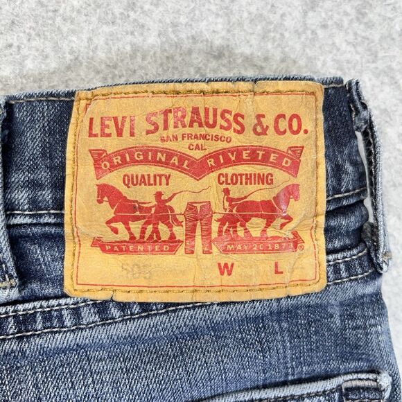 Levi’s 505 Jeans Mens 38x34 Blue Straight Leg Regular Fit Denim Pants - Picture 4 of 11